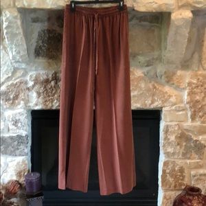 High waist wide leg trousers